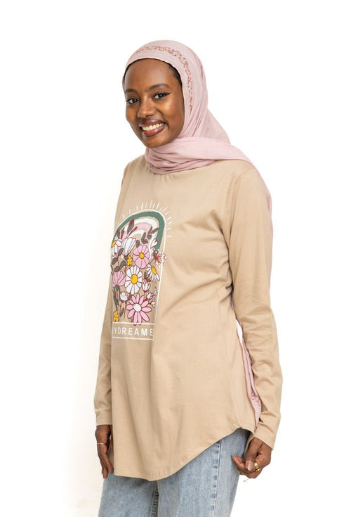 Latte Printed Long - Sleeve Design 2 - Khotwh